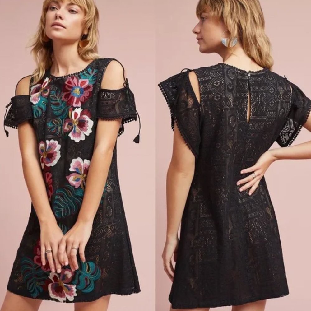 Anthropologie Prati Embroidered Sheath Dress